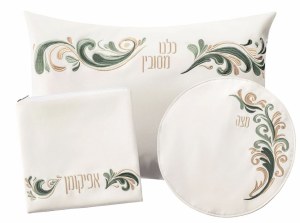 Picture of Faux Leather Pesach Set 4 Piece Prestige Design White Sage